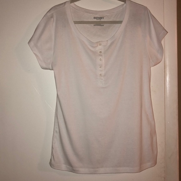 White Button Down T-Shirt - Picture 3 of 3